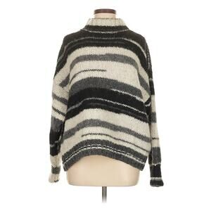 NWOT Studio Fantastique Grey White Black Space Dye Alpaca Sweater S